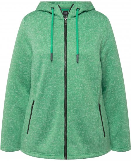 Ulla Popken Melange Knit Fleece Lined Hoodie Spring Green - Суичъри & cуичъри с качулка - 