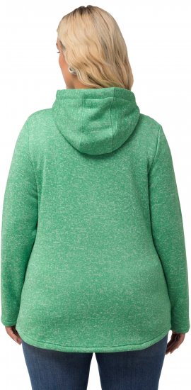 Ulla Popken Melange Knit Fleece Lined Hoodie Spring Green - Суичъри & cуичъри с качулка - 