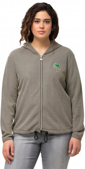 Ulla Popken Drawstring Hem Zip-Up Hoodie Grey - Суичъри & cуичъри с качулка - 