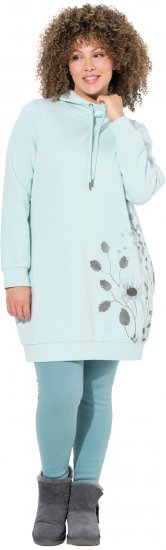 Ulla Popken Oversized Grass Graphic Hoodie Glacier Green - Суичъри & cуичъри с качулка - 