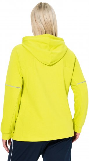 Ulla Popken Zippered Pocket and Reflective Piping Hoodie Green Apple - Суичъри & cуичъри с качулка - 