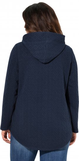 Ulla Popken Cable Knit Long Sleeve Hoodie Navy - Суичъри & cуичъри с качулка - 