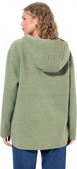 Ulla Popken Teddy Plush Long Sleeve Hoodie Sage Green - Суичъри & cуичъри с качулка - 