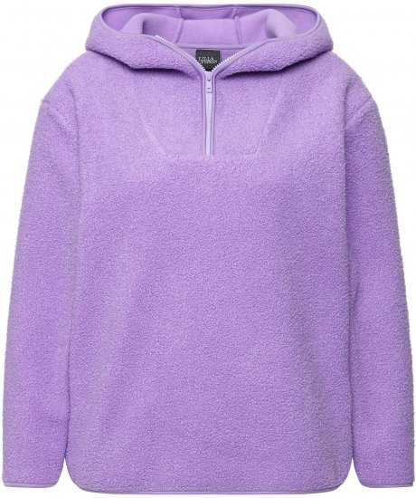 Ulla Popken Teddy Plush Long Sleeve Hoodie Pale Lilac - Суичъри & cуичъри с качулка - 