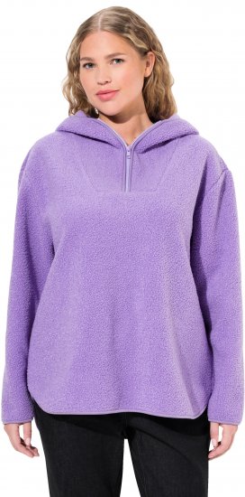 Ulla Popken Teddy Plush Long Sleeve Hoodie Pale Lilac - Суичъри & cуичъри с качулка - 