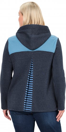 Ulla Popken Waffle Pique Contrast Color Hoodie Navy - Суичъри & cуичъри с качулка - 