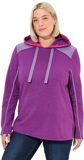 Ulla Popken Waffle Pique Contrast Color Hoodie Dark Purple - Суичъри & cуичъри с качулка - 