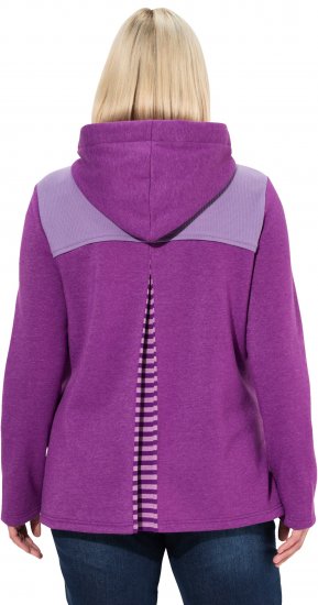 Ulla Popken Waffle Pique Contrast Color Hoodie Dark Purple - Суичъри & cуичъри с качулка - 