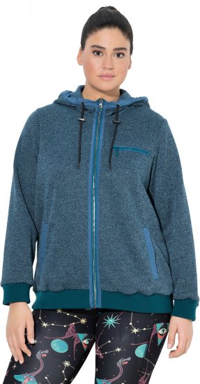 Ulla Popken Fleece-Lined Hoodie Dark Petrol - Суичъри & cуичъри с качулка - 