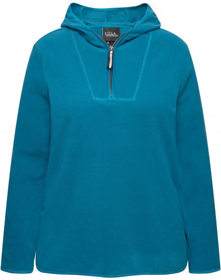 Ulla Popken Fleece Sweatshirt Hoodie Dark Petrol - Суичъри & cуичъри с качулка - 