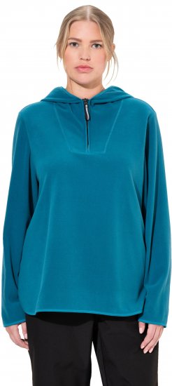 Ulla Popken Fleece Sweatshirt Hoodie Dark Petrol - Суичъри & cуичъри с качулка - 