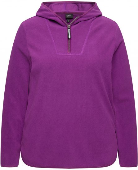Ulla Popken Fleece Sweatshirt Hoodie Aubergine - Суичъри & cуичъри с качулка - 