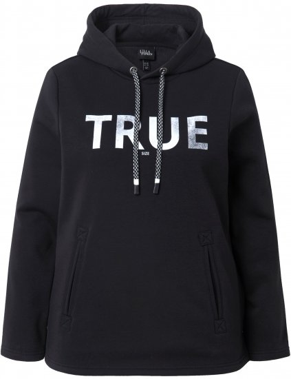 Ulla Popken TRUE Lettering Hoodie Black - Суичъри & cуичъри с качулка - 