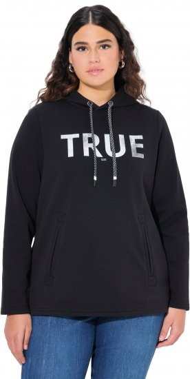 Ulla Popken TRUE Lettering Hoodie Black - Суичъри & cуичъри с качулка - 