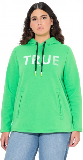 Ulla Popken TRUE Lettering Hoodie Mint Green - Суичъри & cуичъри с качулка - 