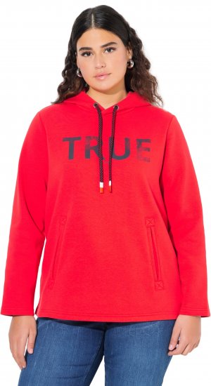 Ulla Popken TRUE Lettering Hoodie Neon Red - Суичъри & cуичъри с качулка - 