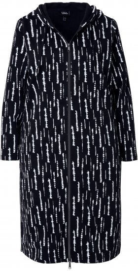 Ulla Popken Graphic Hooded Sweatshirt Dress Black - Суичъри & cуичъри с качулка - 