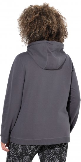 Ulla Popken Snake Detail Zip-Up Hoodie Graphite Grey - Суичъри & cуичъри с качулка - 