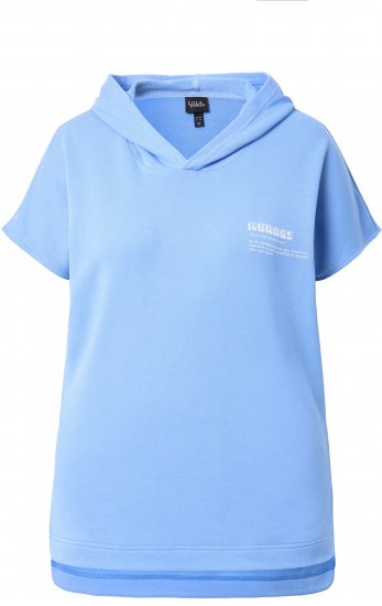 Ulla Popken Quick Drying Short Sleeve Hoodie Light Blue - Суичъри & cуичъри с качулка - 