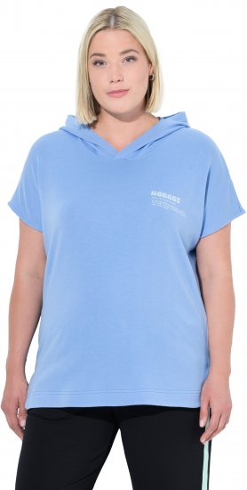 Ulla Popken Quick Drying Short Sleeve Hoodie Light Blue - Суичъри & cуичъри с качулка - 