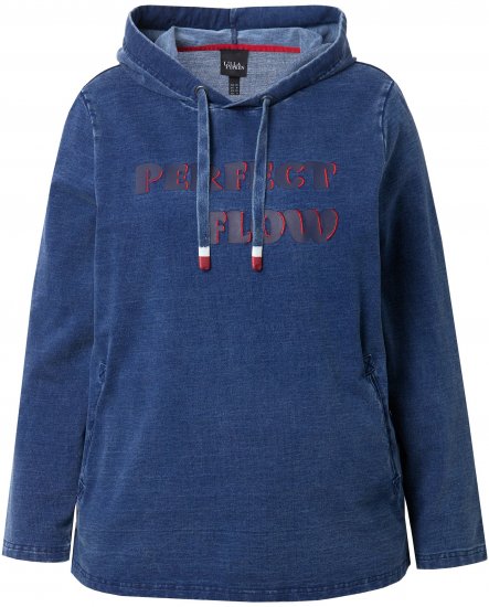 Ulla Popken Perfect Flow Embroidered Hoodie Indigo Denim - Суичъри & cуичъри с качулка - 