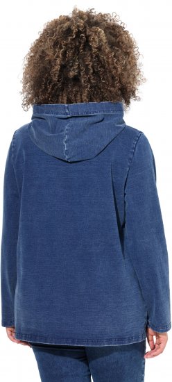 Ulla Popken Perfect Flow Embroidered Hoodie Indigo Denim - Суичъри & cуичъри с качулка - 