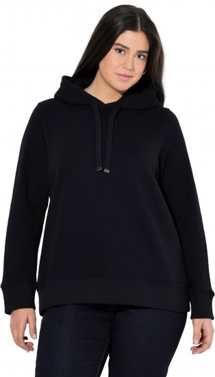 Ulla Popken Relaxed Fit Long Sleeve Hoodie Black - Суичъри & cуичъри с качулка - 