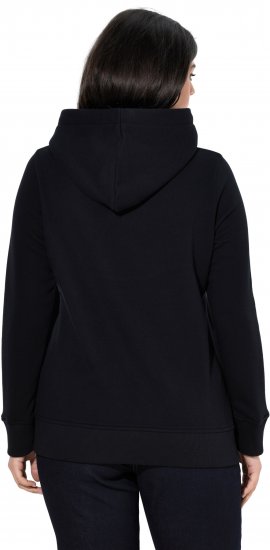 Ulla Popken Relaxed Fit Long Sleeve Hoodie Black - Суичъри & cуичъри с качулка - 