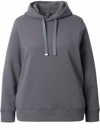 Ulla Popken Relaxed Fit Long Sleeve Hoodie Graphite Grey - Суичъри & cуичъри с качулка - 