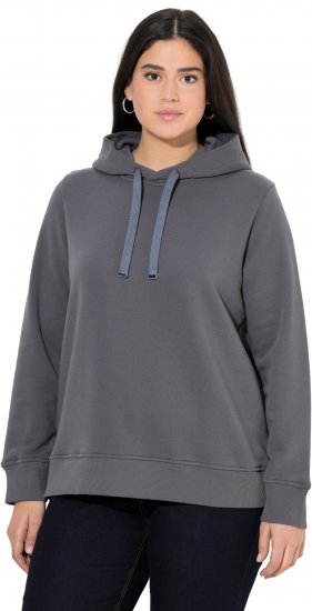 Ulla Popken Relaxed Fit Long Sleeve Hoodie Graphite Grey - Суичъри & cуичъри с качулка - 