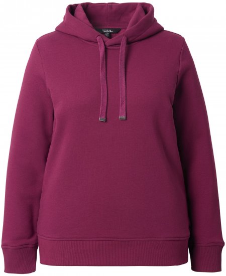 Ulla Popken Relaxed Fit Long Sleeve Hoodie Dark Berry - Суичъри & cуичъри с качулка - 