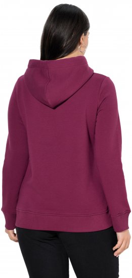 Ulla Popken Relaxed Fit Long Sleeve Hoodie Dark Berry - Суичъри & cуичъри с качулка - 