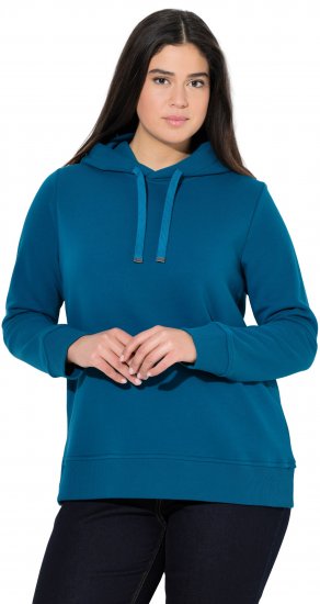 Ulla Popken Relaxed Fit Long Sleeve Hoodie Cerulean - Суичъри & cуичъри с качулка - 