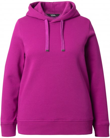 Ulla Popken Relaxed Fit Long Sleeve Hoodie Berry - Суичъри & cуичъри с качулка - 