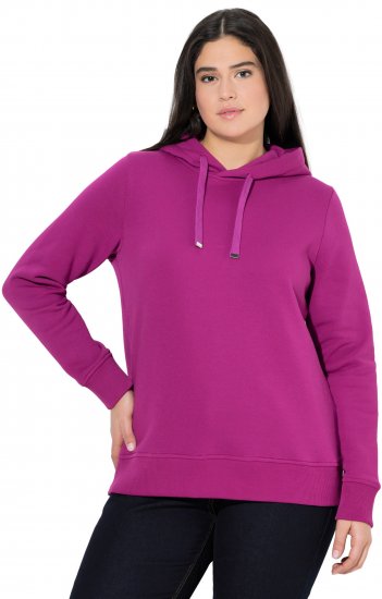 Ulla Popken Relaxed Fit Long Sleeve Hoodie Berry - Суичъри & cуичъри с качулка - 