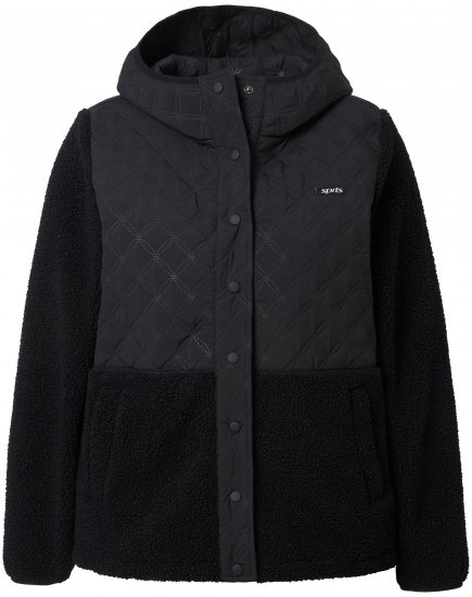 Ulla Popken Mixed Texture Hoodie Black - Суичъри & cуичъри с качулка - 