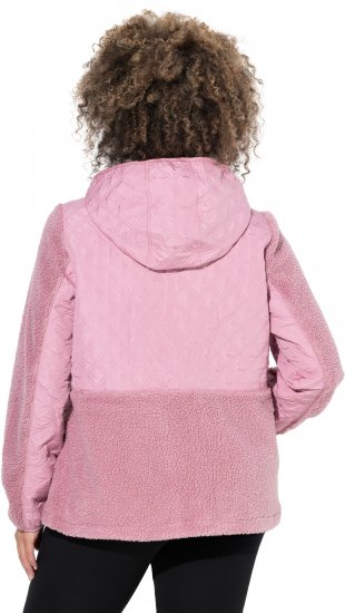 Ulla Popken Mixed Texture Hoodie Wildberry - Суичъри & cуичъри с качулка - 