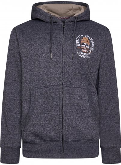 Kam Jeans 7086 British Columbia Chain Yarn Hoodie Jet Black - Суичъри & cуичъри с качулка - мъжки суичъри големи размери