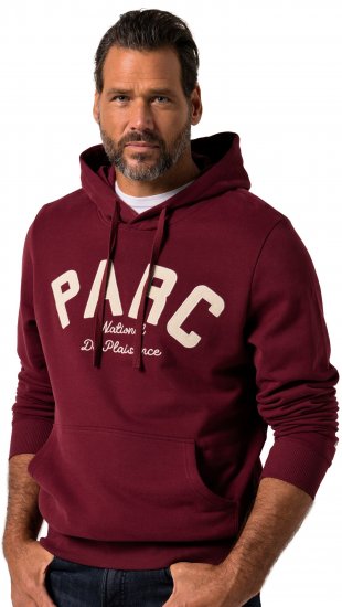 JP1880 Hoodie with Embroidery Aubergine - Суичъри & cуичъри с качулка - мъжки суичъри големи размери