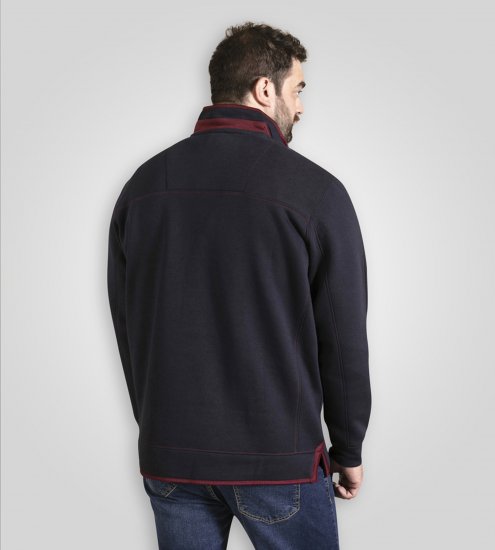Duke Leicester Quarter Neck Fleece Sweatshirt Navy - Суичъри & cуичъри с качулка - мъжки суичъри големи размери
