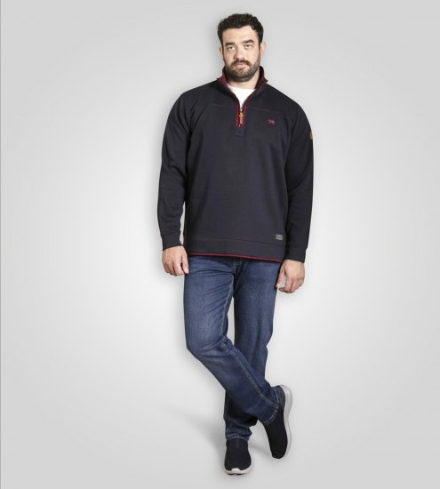 Duke Leicester Quarter Neck Fleece Sweatshirt Navy TALL - TALL cуичъри - 