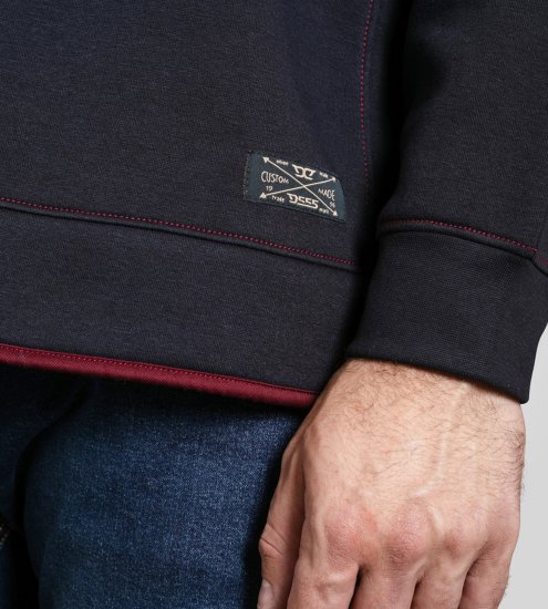 Duke Leicester Quarter Neck Fleece Sweatshirt Navy TALL - TALL cуичъри - 