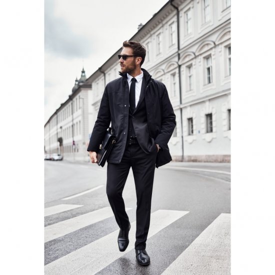 JP1880 Jacket Business Waterproof Windproof Black TALL - МЪЖКО ОБЛЕКЛО MT-6XLT - дрехи за високи мъже