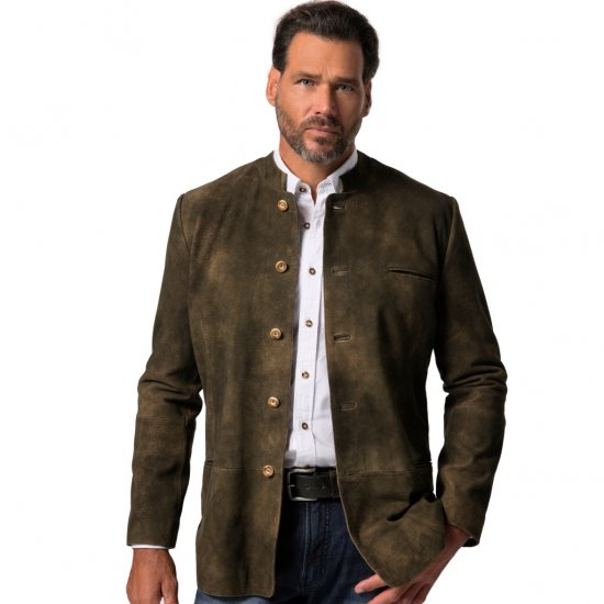 JP1880 Jacket Goat Suede Traditional Mahogany Brown - Trachten & Oktoberfest - Октоберфест облекло в големи размери (Trachten)