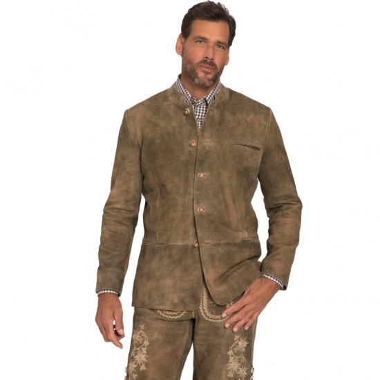 JP1880 Traditional Jacket Janker Goat Suede Brown - Празнично облекло - Празнично облекло – За да празнувате стилно и удобно