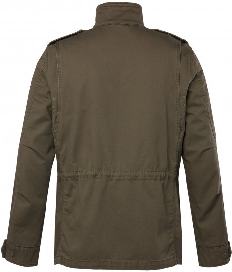 JP1880 Field Jacket with Badges Vintage Look Moss Green - Якета - мъжки якета големи размери
