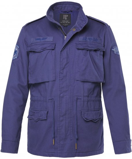 JP1880 Field Jacket with Badges Vintage Look Light Azure Blue - Якета - мъжки якета големи размери