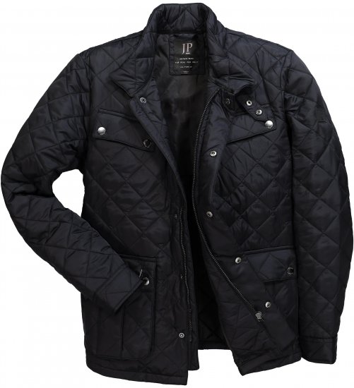 JP1880 Quilted with Multiple Pockets Jacket Black - Якета - мъжки якета големи размери