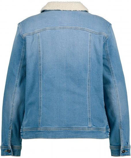 Ulla Popken Teddy Fleece Lined Denim Jacket Blue Denim - Якета - 