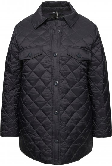 Ulla Popken Quilted Water Repellent Shirt Jacket Black - Якета - 